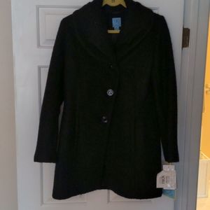 Black mid length winter coat